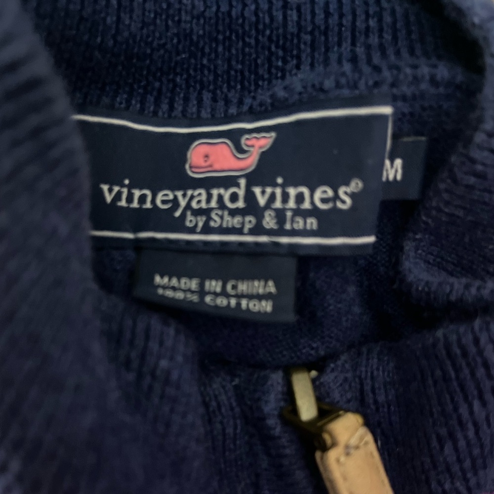 Vineyard Vines Men's Blue Quarter Zip-Up Sweater/ Size M - Picture 2 of 6